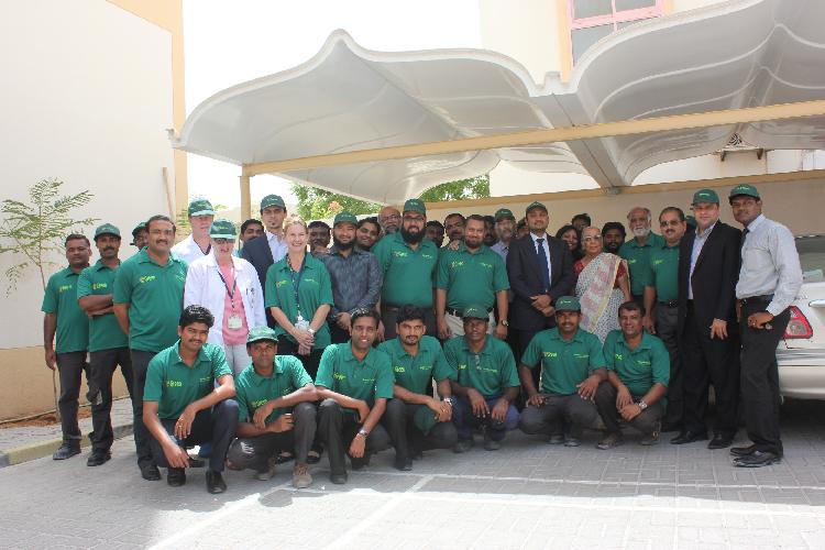 Patrons join management and staff at a tree planting ceremony outside Zulekha Hospital in Sharjah to mark World Environment Day. 